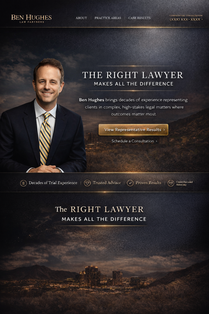 Attorney website homepage design focused on SEO, conversions, and client trust